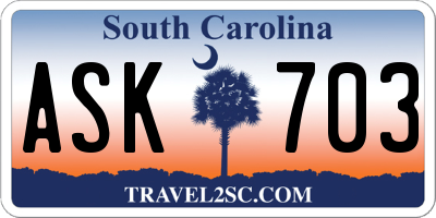 SC license plate ASK703