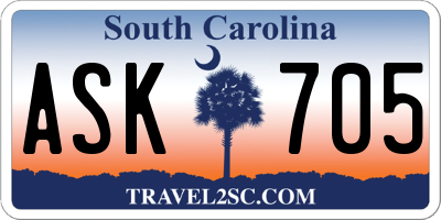 SC license plate ASK705