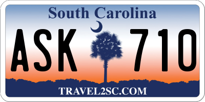 SC license plate ASK710