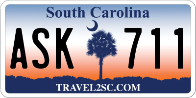 SC license plate ASK711