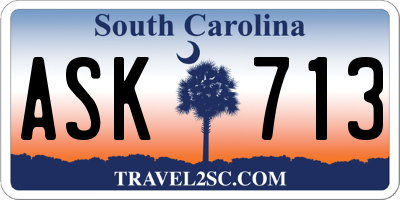 SC license plate ASK713