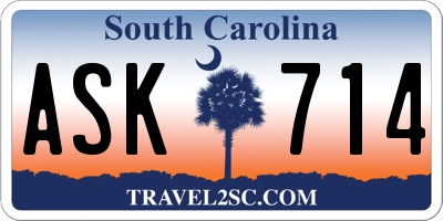 SC license plate ASK714