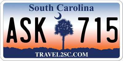 SC license plate ASK715