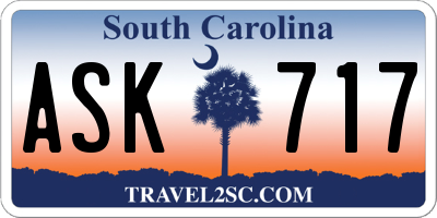 SC license plate ASK717