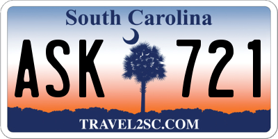SC license plate ASK721