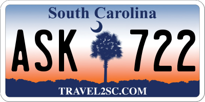 SC license plate ASK722