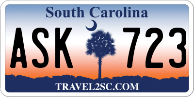 SC license plate ASK723