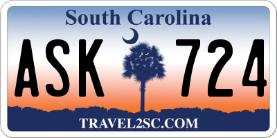 SC license plate ASK724