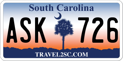 SC license plate ASK726