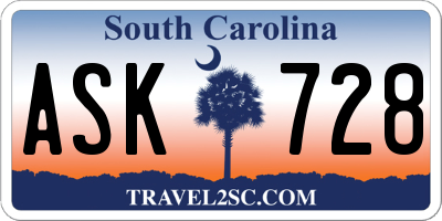 SC license plate ASK728