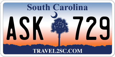 SC license plate ASK729