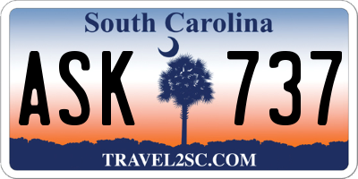 SC license plate ASK737