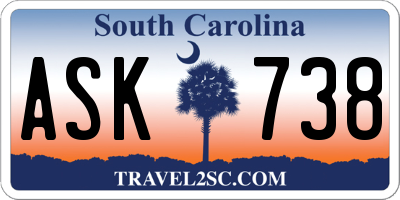 SC license plate ASK738