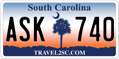 SC license plate ASK740