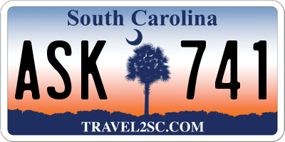 SC license plate ASK741