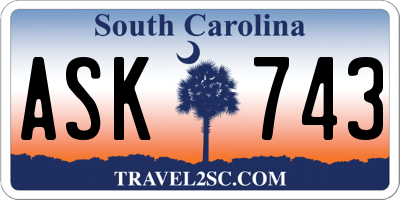 SC license plate ASK743