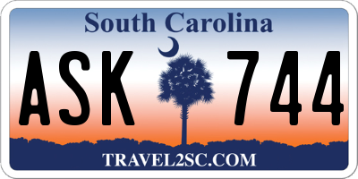 SC license plate ASK744