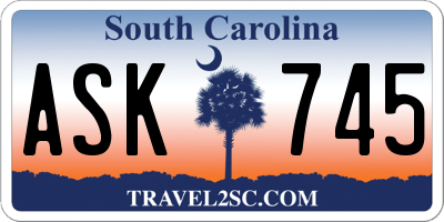 SC license plate ASK745