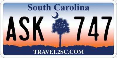 SC license plate ASK747