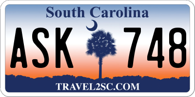 SC license plate ASK748