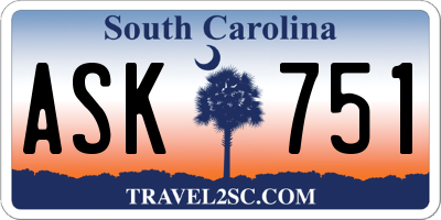 SC license plate ASK751