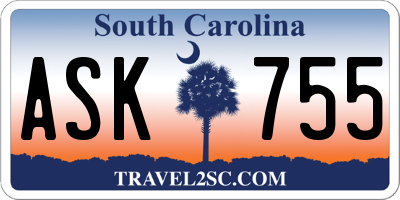 SC license plate ASK755