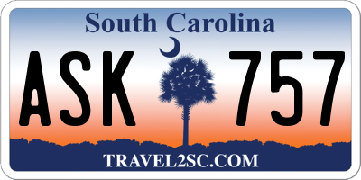 SC license plate ASK757