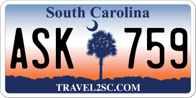 SC license plate ASK759