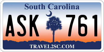 SC license plate ASK761
