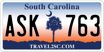 SC license plate ASK763