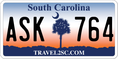SC license plate ASK764
