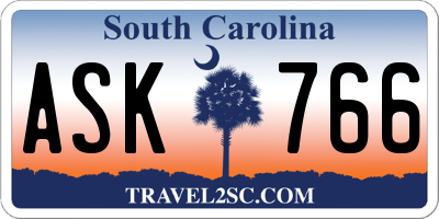SC license plate ASK766
