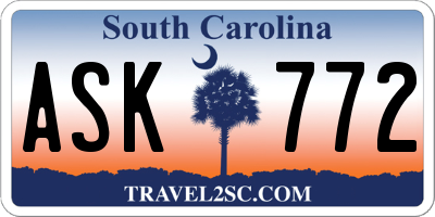 SC license plate ASK772