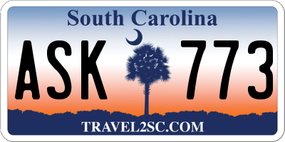 SC license plate ASK773