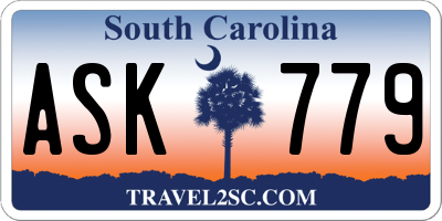 SC license plate ASK779