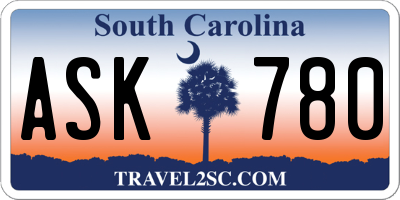 SC license plate ASK780