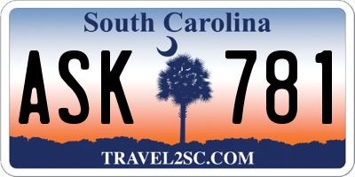 SC license plate ASK781