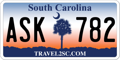 SC license plate ASK782