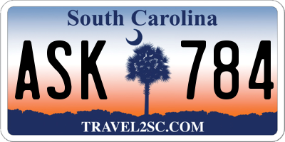 SC license plate ASK784
