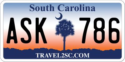 SC license plate ASK786
