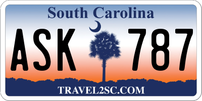SC license plate ASK787