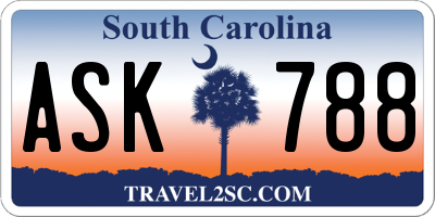 SC license plate ASK788
