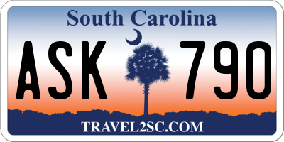 SC license plate ASK790