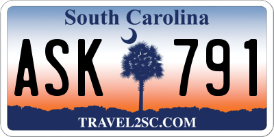 SC license plate ASK791
