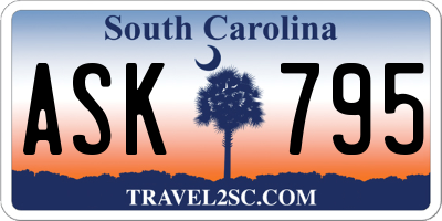 SC license plate ASK795