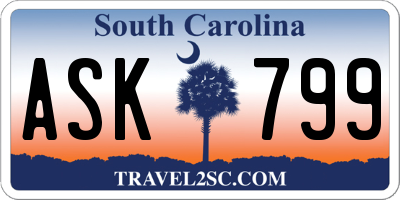 SC license plate ASK799