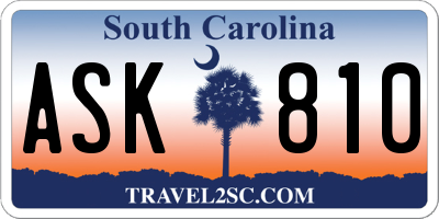 SC license plate ASK810