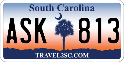 SC license plate ASK813