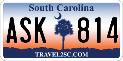 SC license plate ASK814