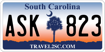 SC license plate ASK823